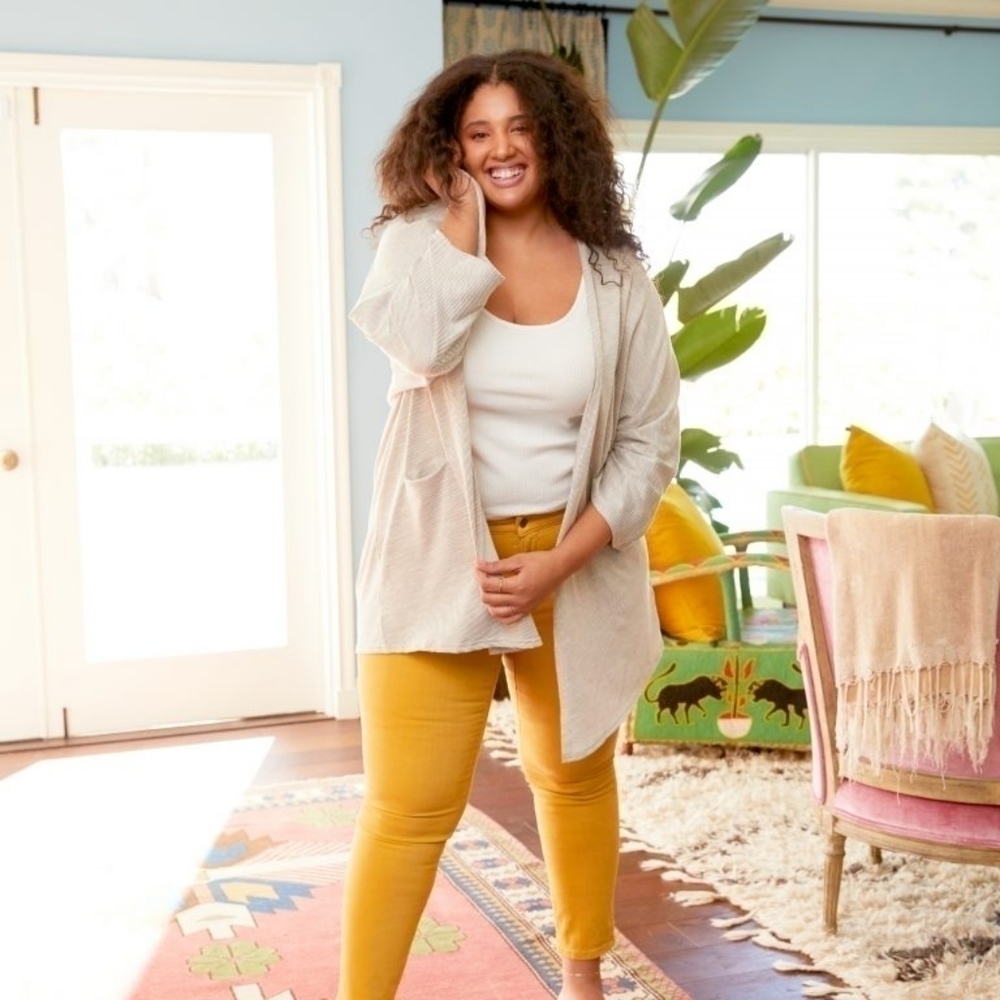 DONNI Rib Sweater Coat - Picture 2 of 5